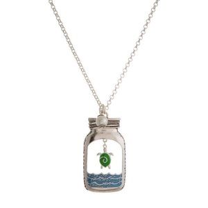 Turtle in Mason Jar Necklace